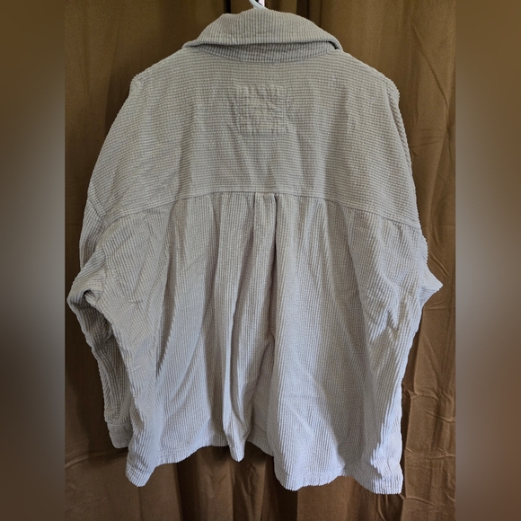 Aerie Corduroy Button Down Shacket XXL Cream - Picture 2 of 3